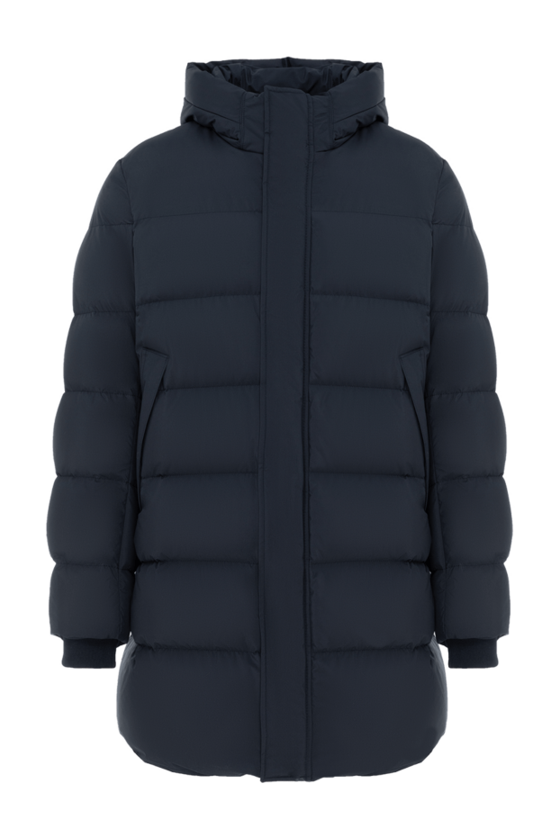 Corneliani пуховик мужской средней длины стеганый синий 186521 - фото 1