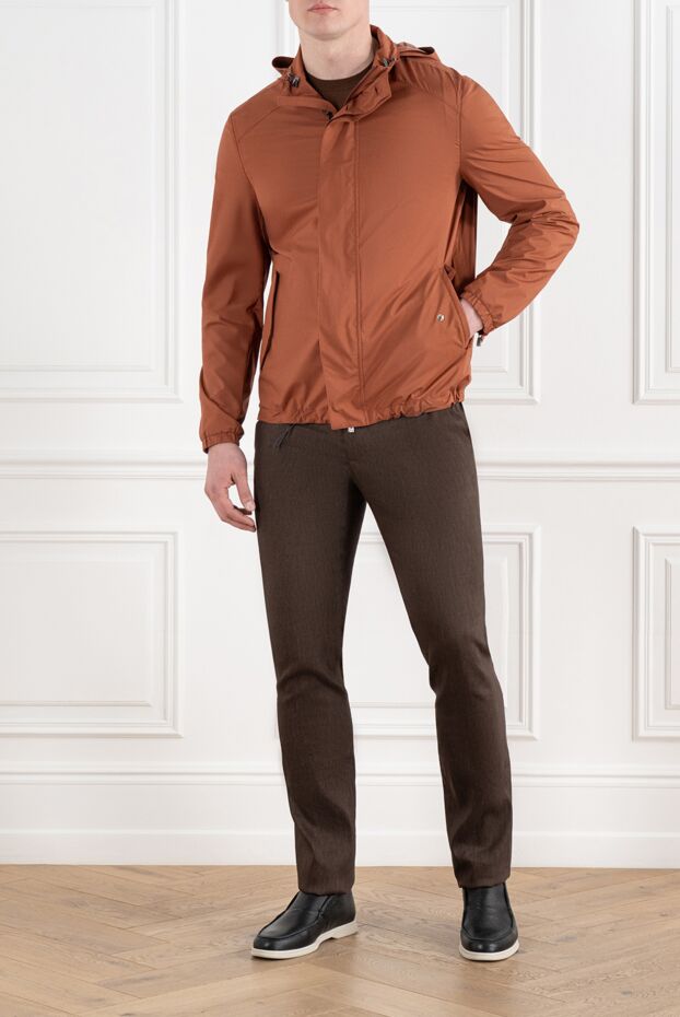 Corneliani ерлерге арналған сыдырма жағасы бар қызғылт сары күрте 186525 - фото 2