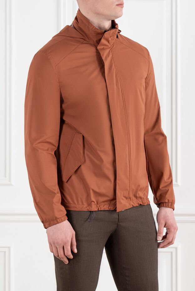 Corneliani ерлерге арналған сыдырма жағасы бар қызғылт сары күрте 186525 - фото 3