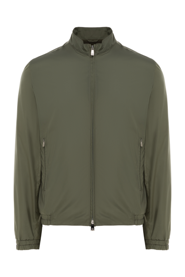 Corneliani жағасы мен найзағайы бар жасыл күрте 186528 - фото 1