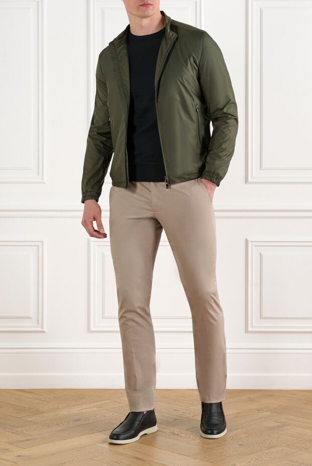 Corneliani жағасы мен найзағайы бар жасыл күрте 186528 - фото 2