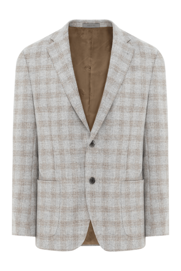 Corneliani men's wool and cashmere checkered jacket, gray 186537 - photo 1