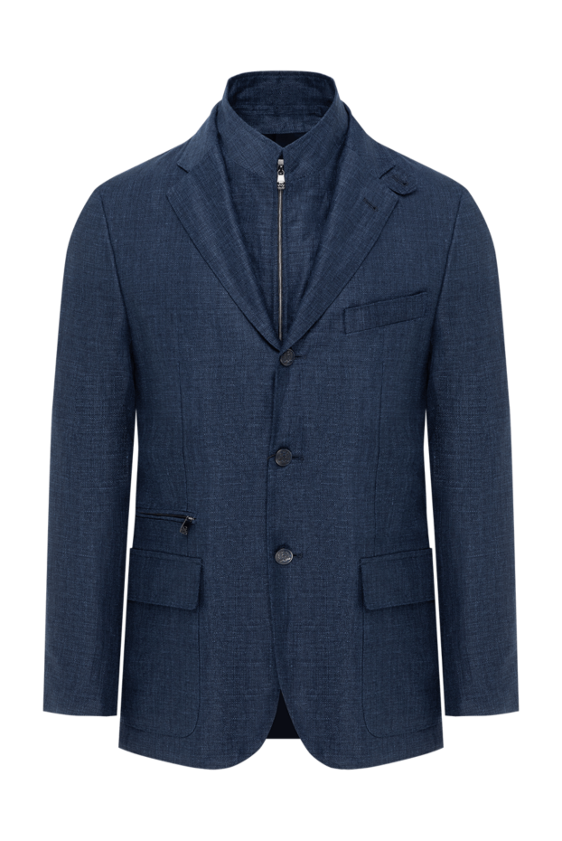 Corneliani men's jacket with zip collar blue 186538 - photo 1