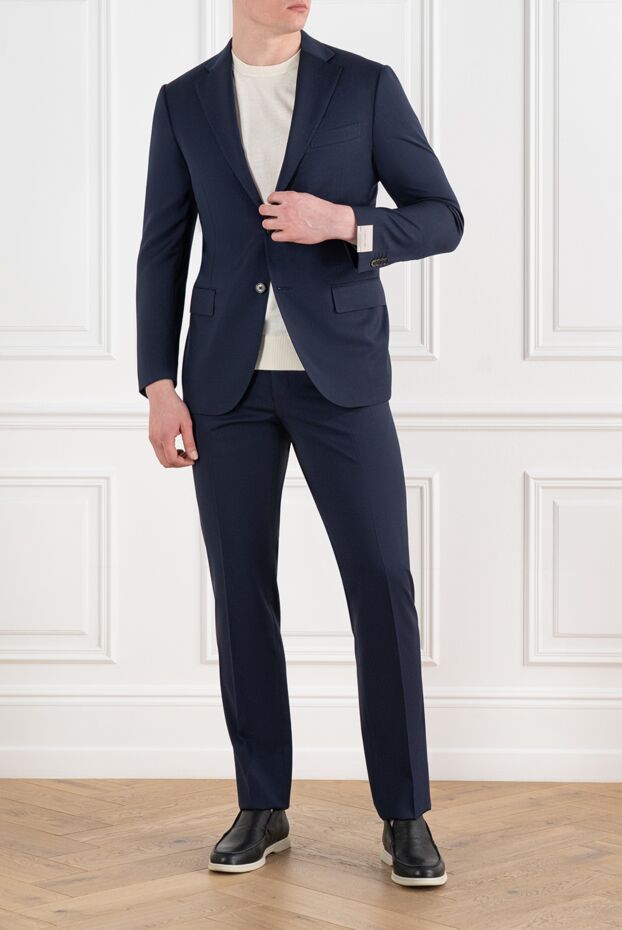 Corneliani dark blue wool suit 186544 - photo 2
