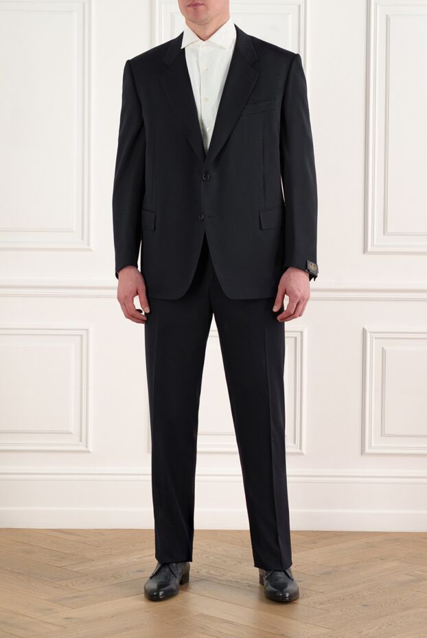 Corneliani black men's wool suit 186552 - photo 2