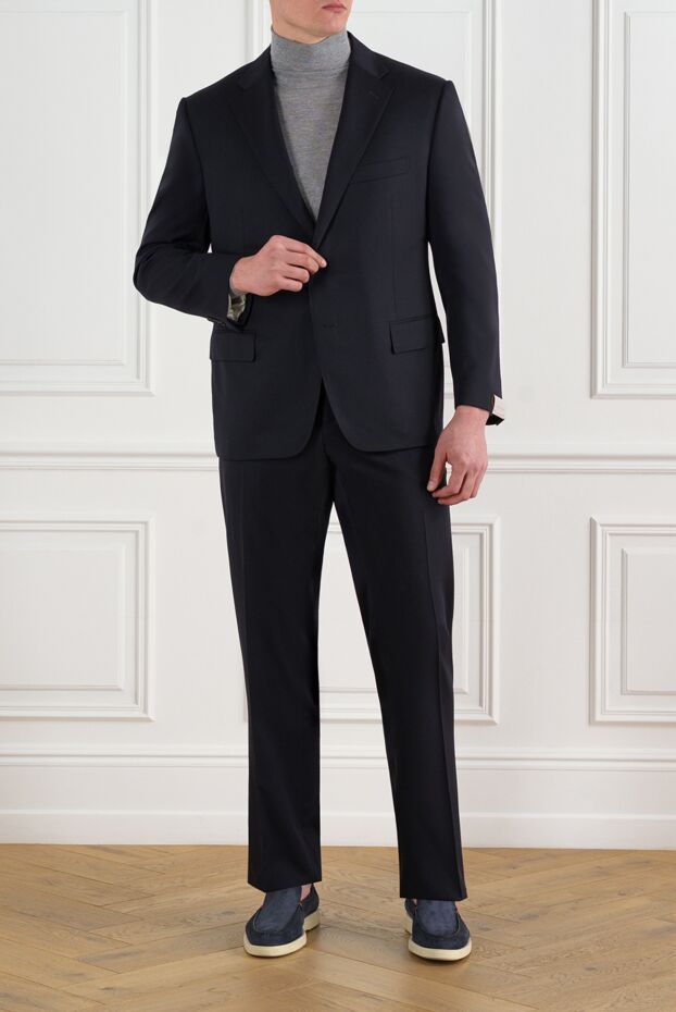 Corneliani тіке шалбар мен бір төсті күртеше бар ресми жүн костюмі 186555 - фото 2