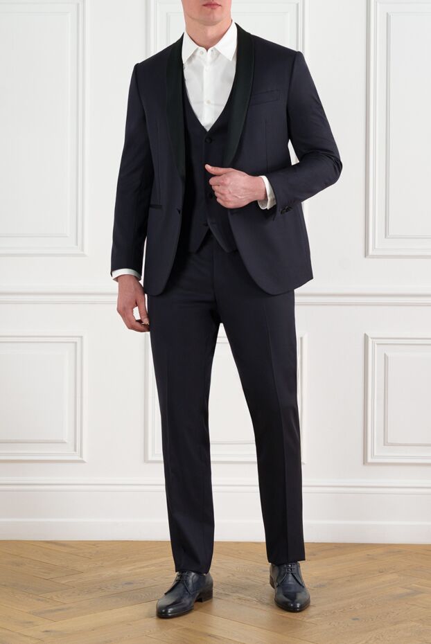 Corneliani көк итальяндық жүннен жасалған ерлер костюмі 186559 - фото 2