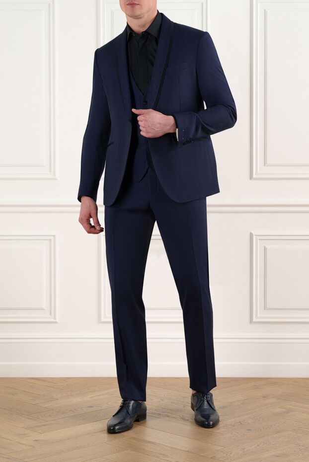 Corneliani классикалық жүннен жасалған ерлер костюмі көк 186566 - фото 2