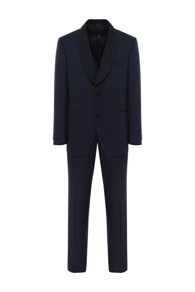 Corneliani men's blue wool and silk suit 186567 - photo 1