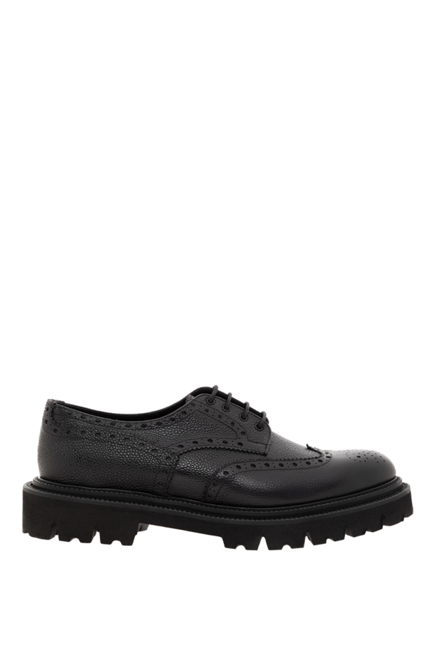 Men's black calfskin derby shoes - photo 1