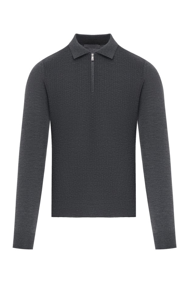Corneliani polo with buttons in gray ultrafine wool 186590 - photo 1