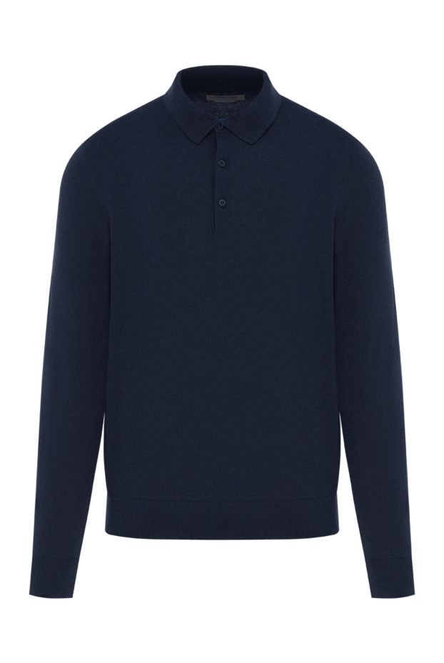 Blue polo with buttons and long sleeves - photo 1