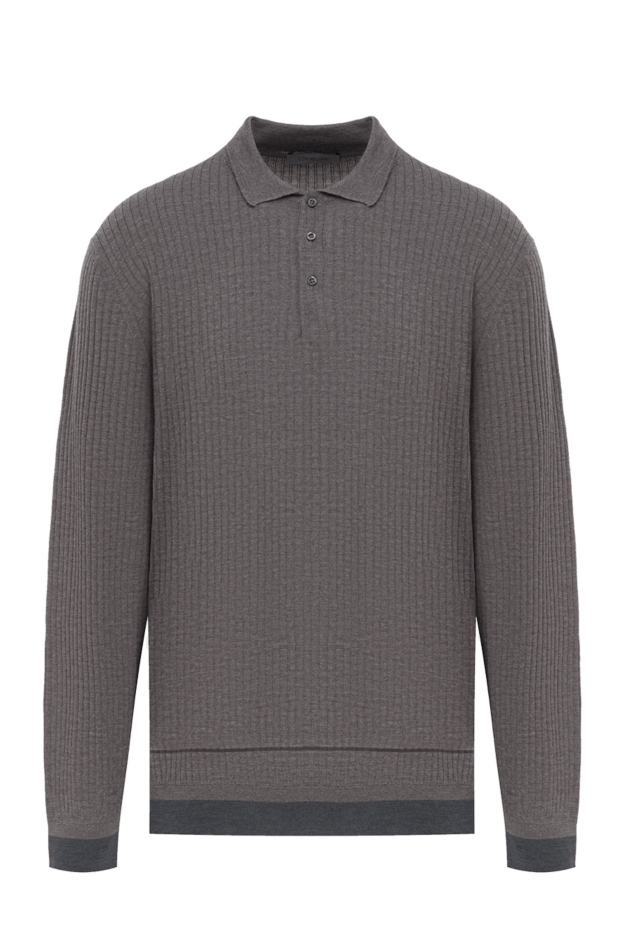 Corneliani men's brown wool long sleeve polo 186606 - photo 1
