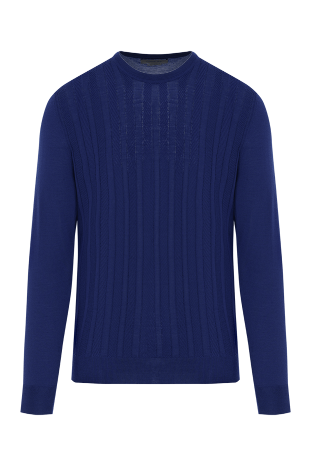 Corneliani men's blue wool jumper with stripes 186624 - photo 1