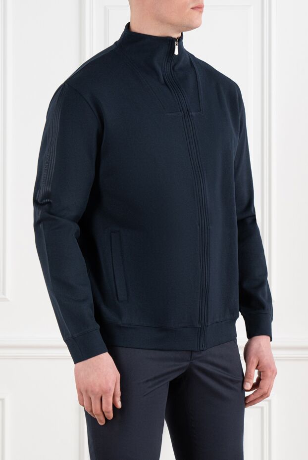 Corneliani базовая спортивная кофта из мягкого материала с рельефными вставками на рукавах 186641 - фото 3