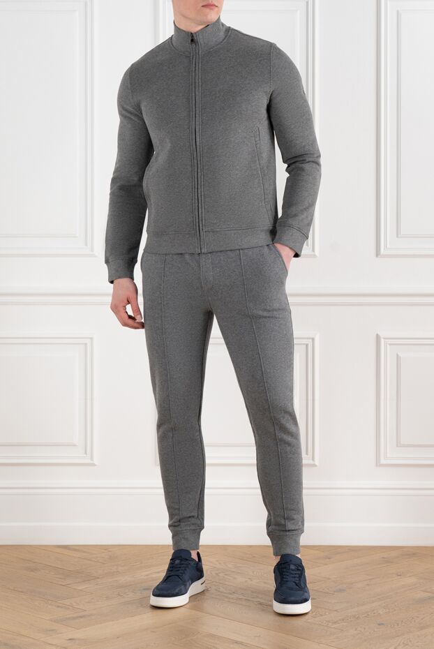 Corneliani спортивный костюм серый мужской из хлопка 186646 - фото 2