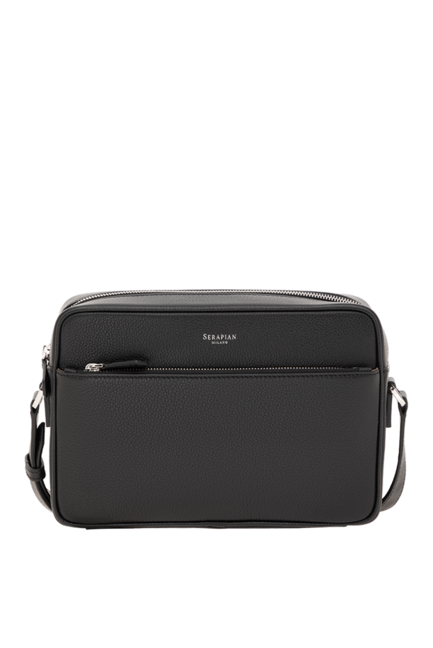 Serapian east west messenger bag in cachemire leather, black 186657 - photo 1