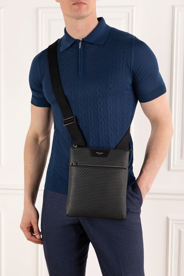 Serapian flat messenger bag in black stepan 186660 - photo 2