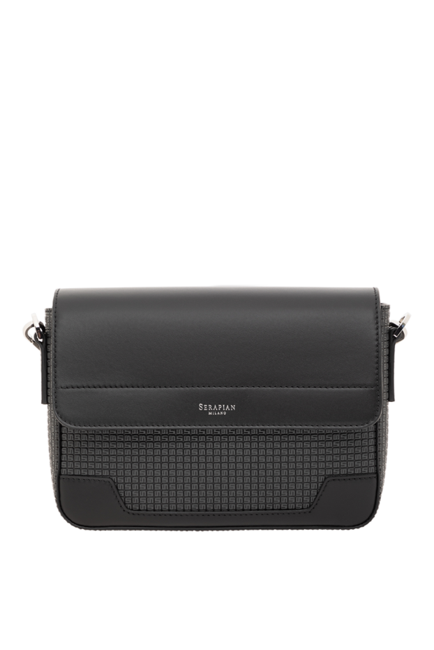 Serapian crossbody bag in stepan finish with calfskin inserts, gray 186665 - photo 1