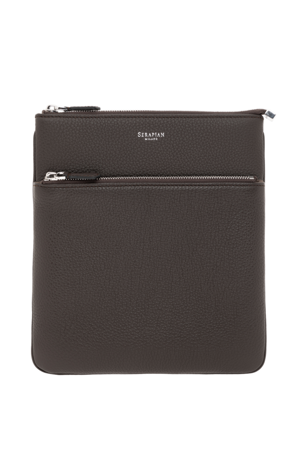 Serapian flat men's bag made of cachemire leather, brown 186670 - photo 1