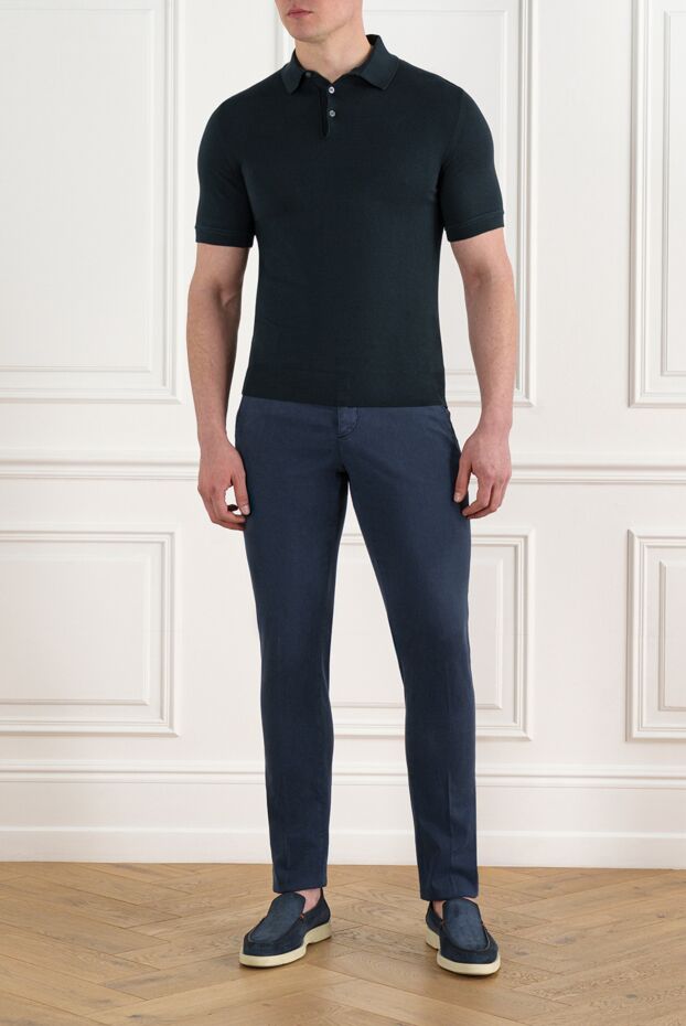 Cesare di Napoli men's blue combined trousers 186675 - photo 2