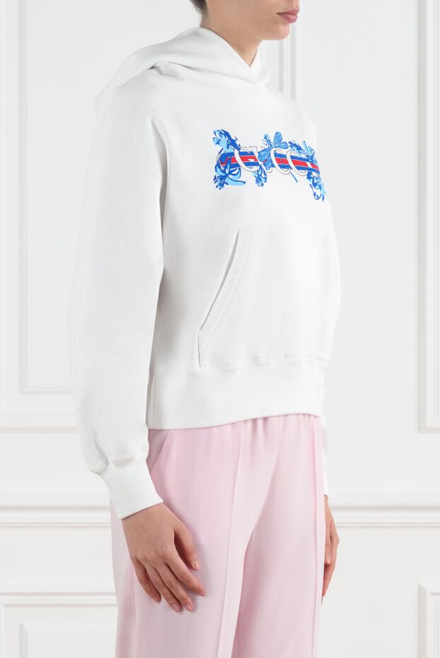 Gucci белое худи из хлопка женское с логотипом 186682 - фото 3