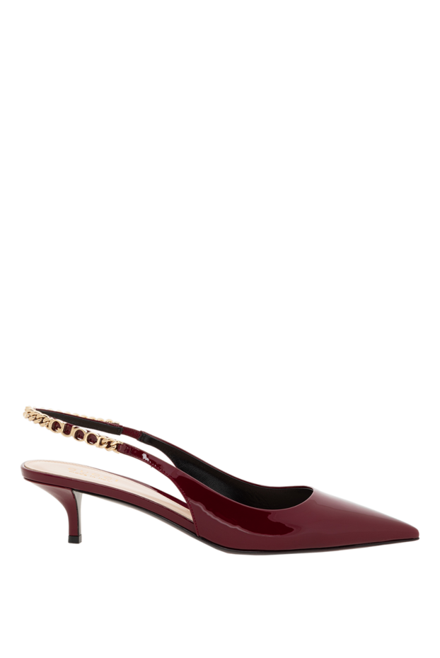 Gucci туфли-лодочки signoria с открытой пяткой бордовые из лакированной кожи 186690 - фото 1