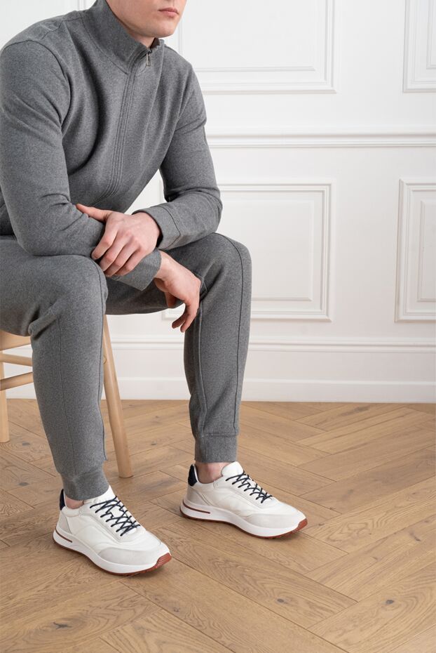 Loro Piana кроссовки week end walk из микрофибры мужские белые 186708 - фото 2