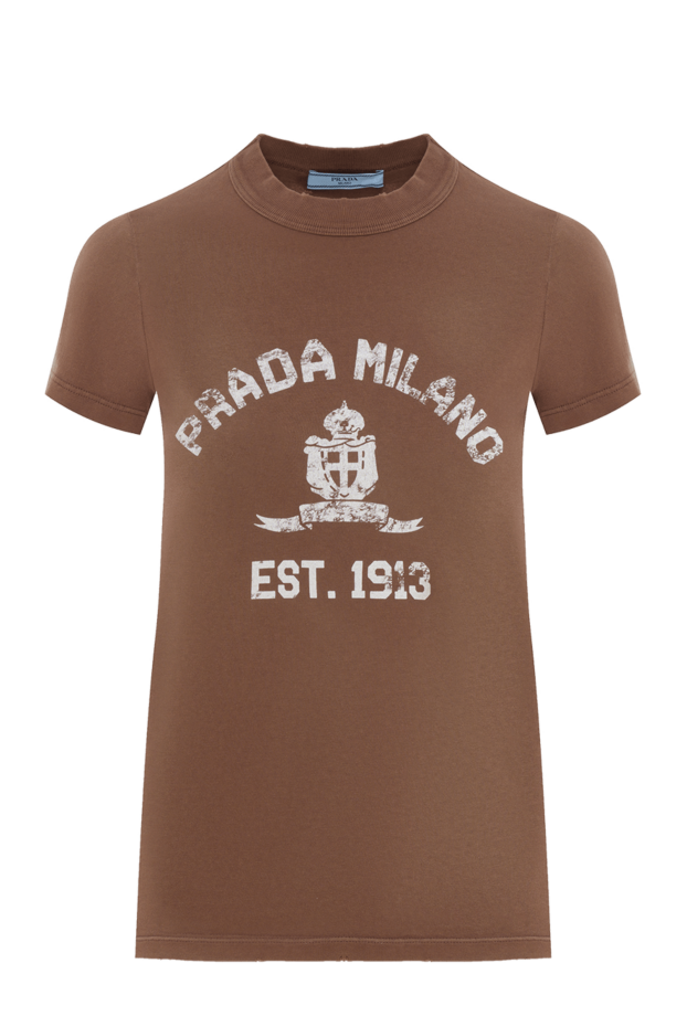 Prada әйелдерге арналған қоңыр түсті басылған жейде 186733 - фото 1