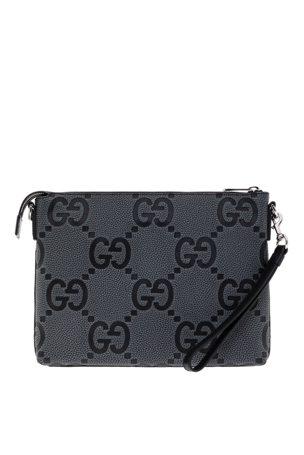 Gucci средняя сумка-мессенджер gg серая мужская 186735 - фото 1