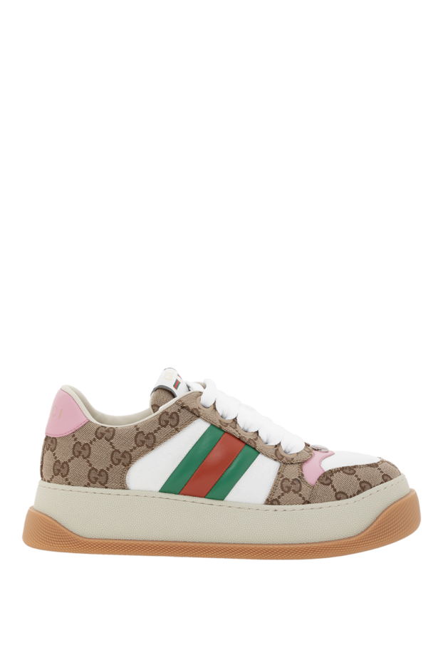 Gucci кроссовки screener с web полосками на высокой подошве 186741 - фото 1