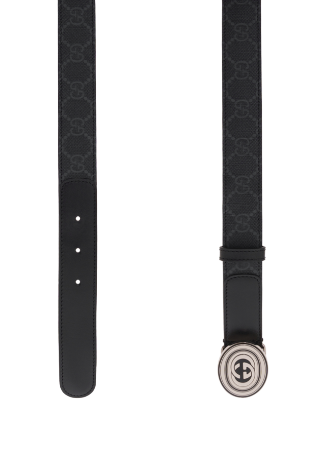 Gucci металл тоғасы бар қара түсті монограмма белбеуі 186747 - фото 3
