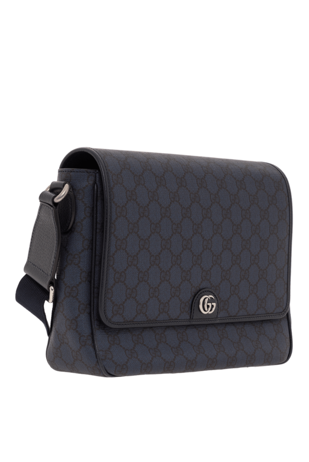 Gucci gg supreme tender көгілдір тоқыма түсті орташа ophidia хабаршы сөмкесі 186758 - фото 3