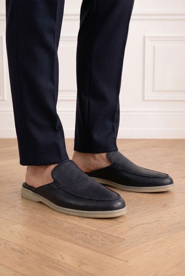 Cesare di Napoli men's black leather mules 186780 - photo 2
