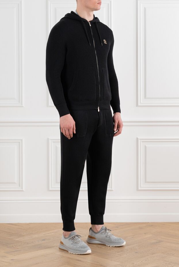 Brunello Cucinelli black ribbed hooded tracksuit 186822 - photo 3