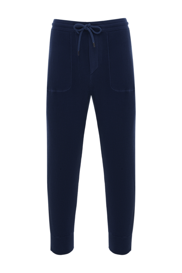 Brunello Cucinelli ribbed cotton joggers for men blue 186823 - photo 1