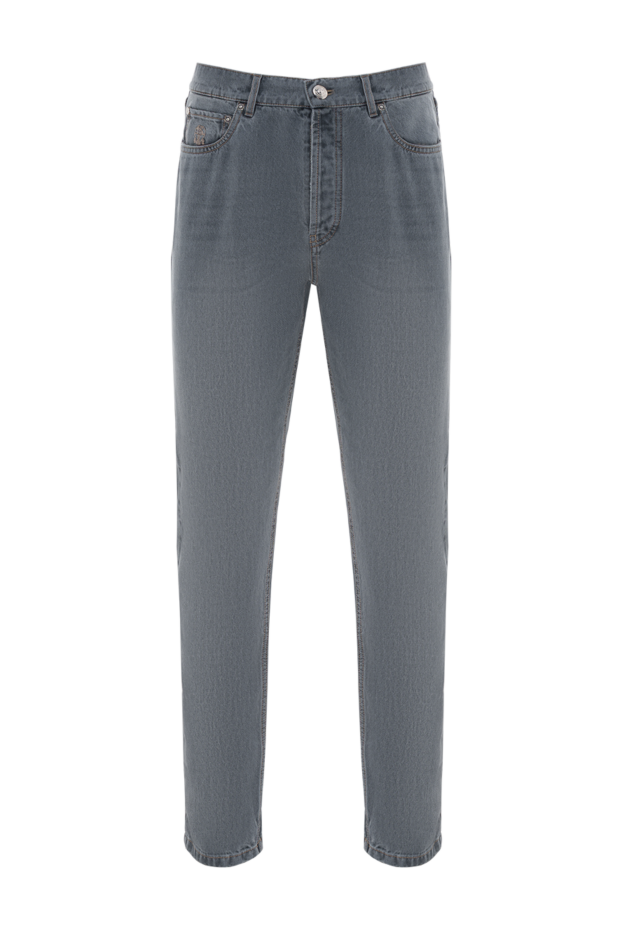Brunello Cucinelli gray cotton jeans for men with logo 186832 - photo 1