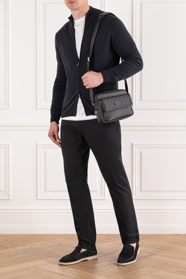 Brunello Cucinelli black cotton jeans with elastane and leather patch 186833 - photo 2