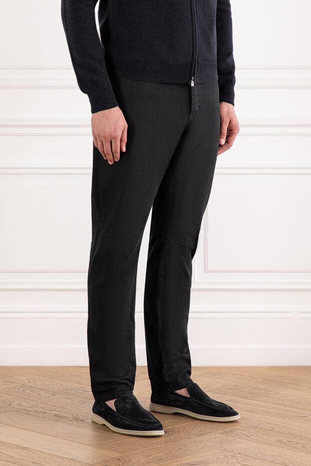 Brunello Cucinelli black cotton jeans with elastane and leather patch 186833 - photo 3