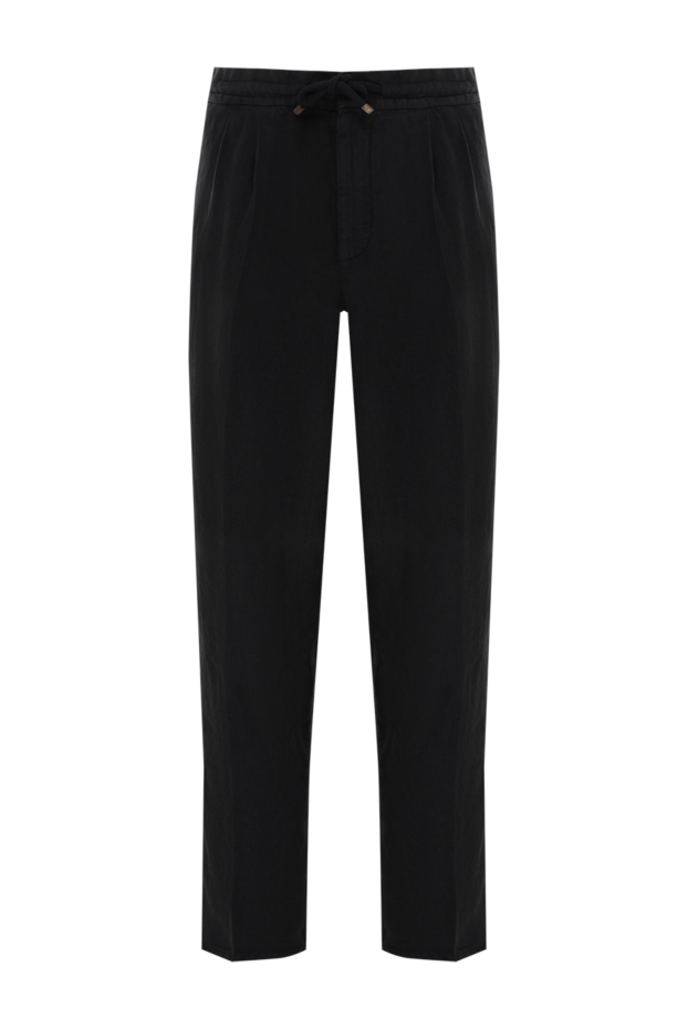 Brunello Cucinelli black linen drawstring trousers 186834 - photo 1