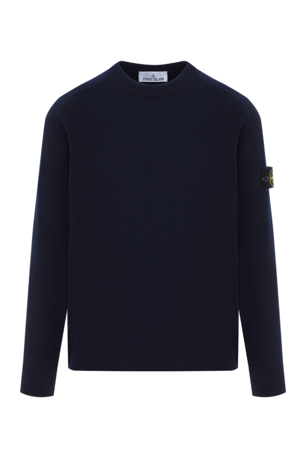 Stone Island blue men's wool jumper with logo 186881 - photo 1
