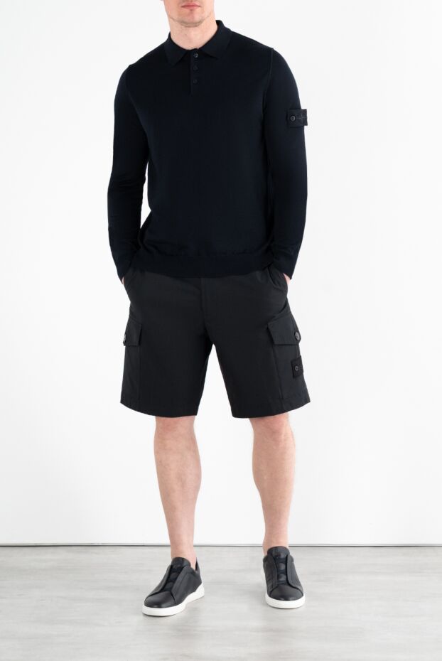 Stone Island қара ерлерге арналған кенеп жүк шорттары 186960 - фото 2