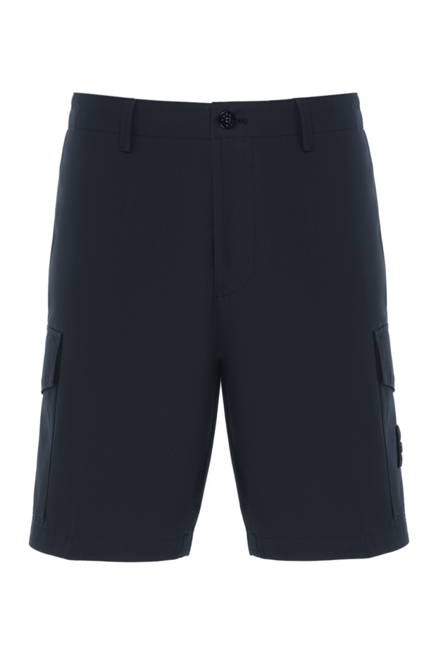 Stone Island аяқтарында қалталы және логотипі бар ерлерге арналған көк шорт 186962 - фото 1