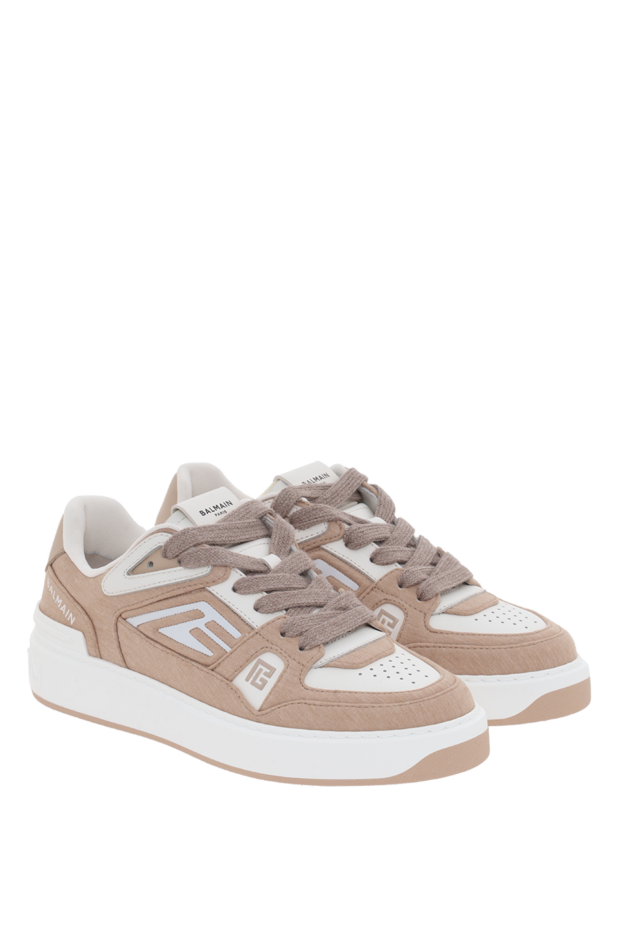 Balmain b-court skate sneakers in fleece and calfskin for women
 186972 - photo 3