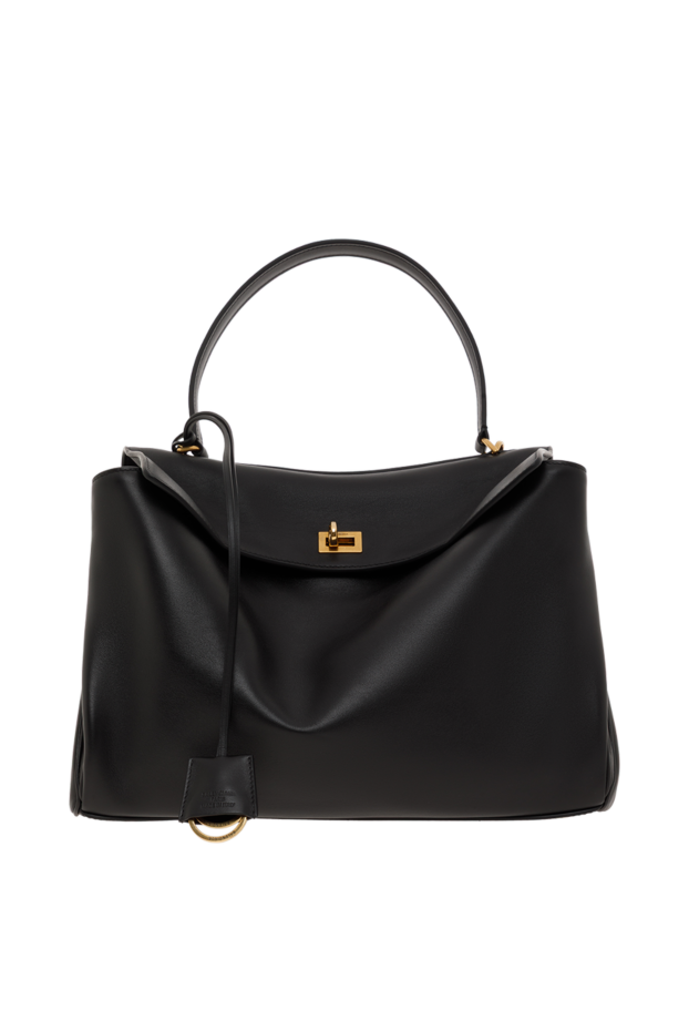 Balenciaga қара тегіс бұзау терісінен жасалған rodeo medium сөмке 186996 - фото 1