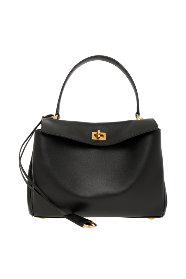 Balenciaga қара тегіс бұзау терісінен жасалған кішкентай родео сөмкесі 186997 - фото 1