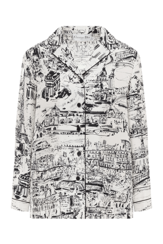 Dior ақ және қара жібектен тоқылған көйлек 187049 - фото 1