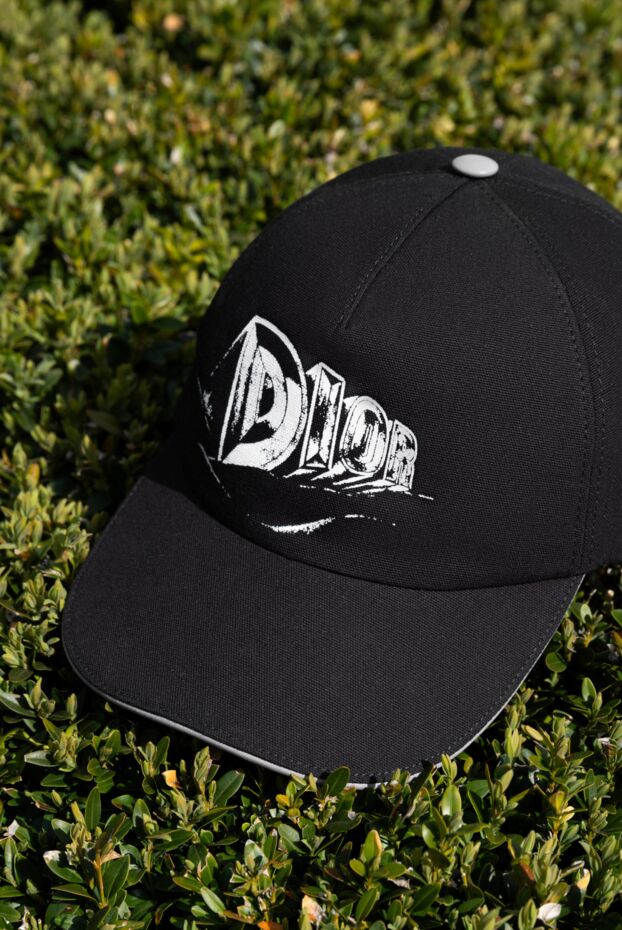 Dior логотиппен басылған мақтадан жасалған бейсбол қалпақ, қара, ерлерге арналған 187070 - фото 2