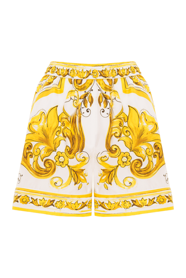Dolce & Gabbana сары түсті майолика бар жібектен тоқылған шорт 187082 - фото 1