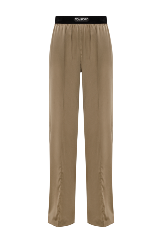 Tom Ford брюки из шелкового атласа стрейч коричневые 187097 - фото 1